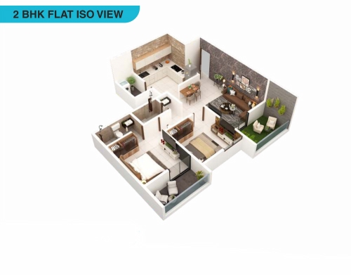 2-bhk-flat-iso-view