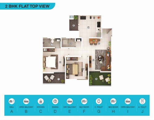 2-bhk-flat-top-view